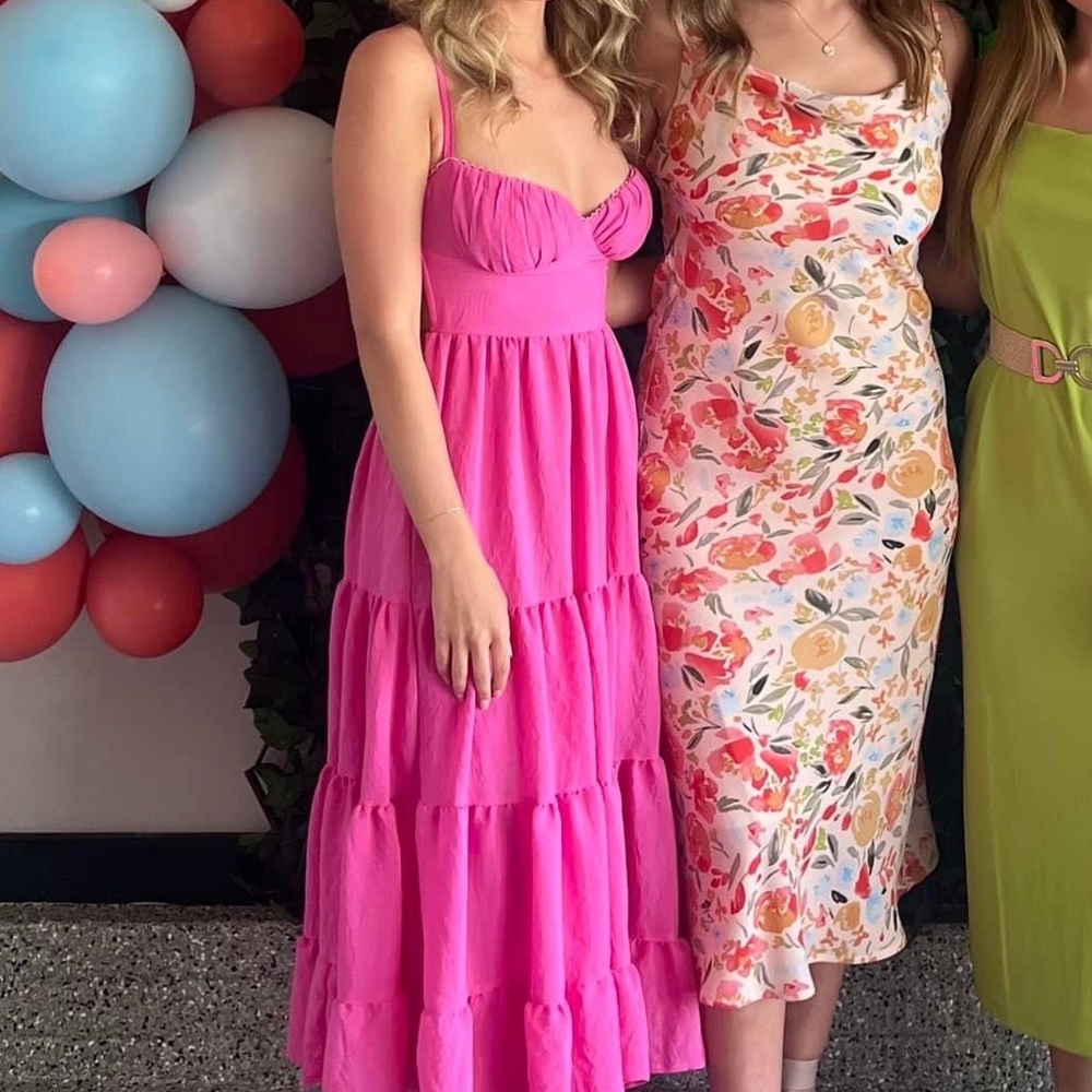 Princess Polly Hot Pink Midi Dress Size 2